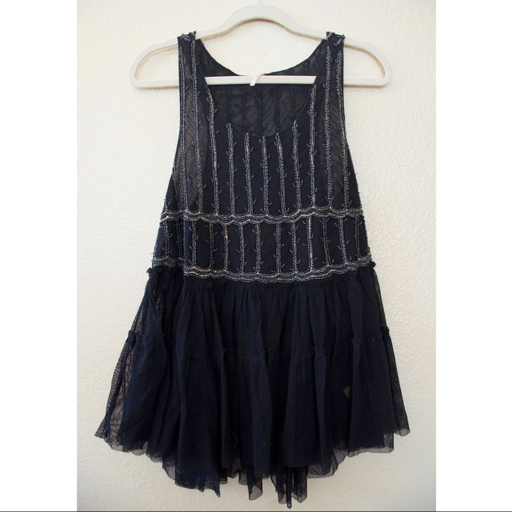 Free People New without tags mesh beaded tunic